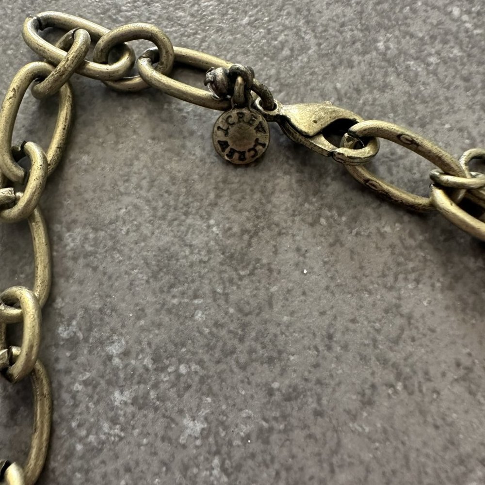 Gemstone Statement Necklace, Gold, Clear - image 3